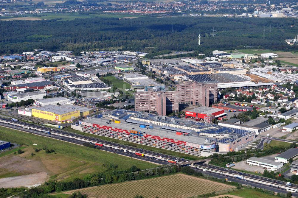 Weiterstadt von oben - Einkaufs- und Geschäftszentrum LOOP5 Shopping Centre in 64331 Weiterstadt