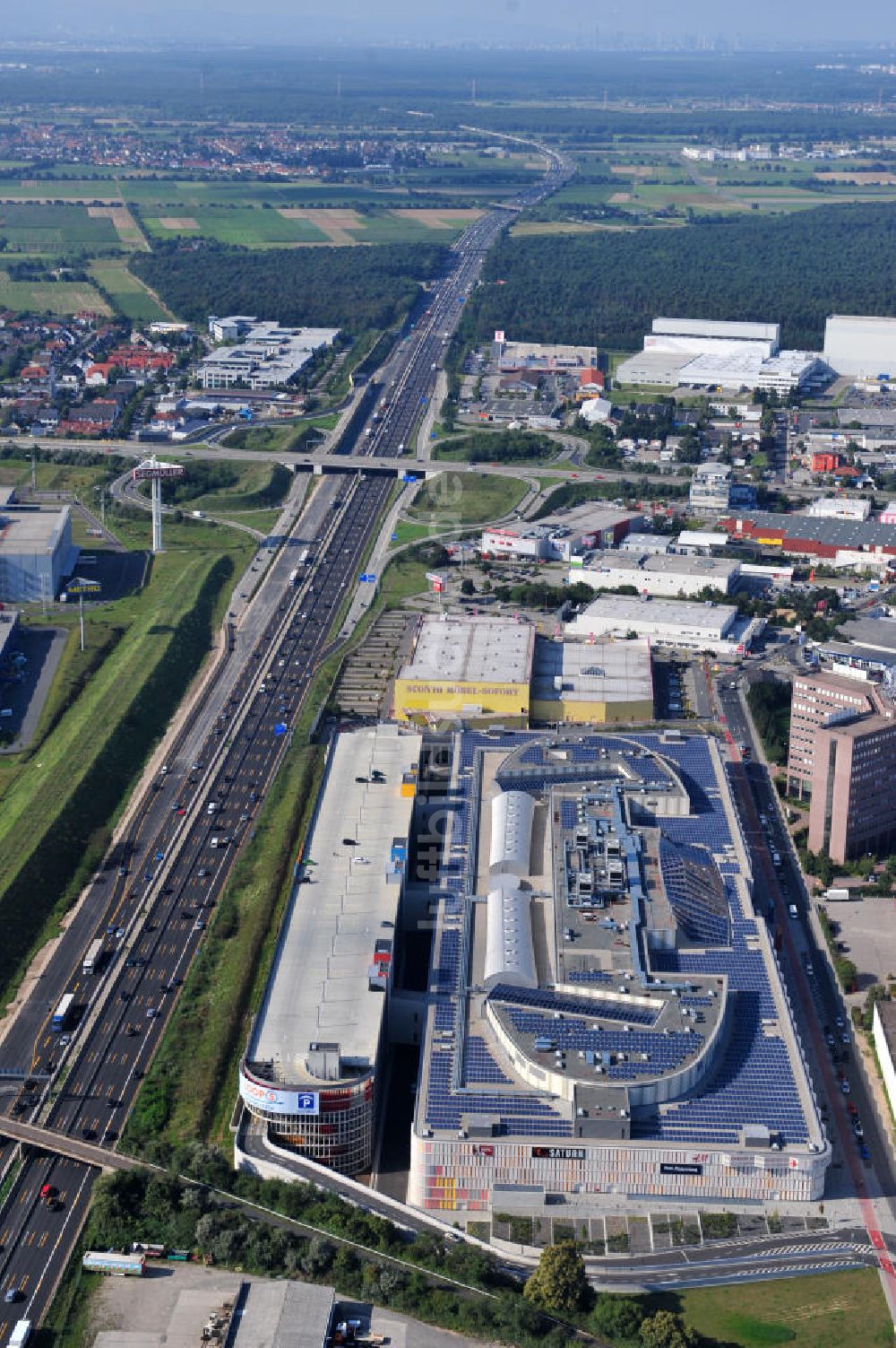 Luftaufnahme Weiterstadt - Einkaufs- und Geschäftszentrum LOOP5 Shopping Centre in 64331 Weiterstadt