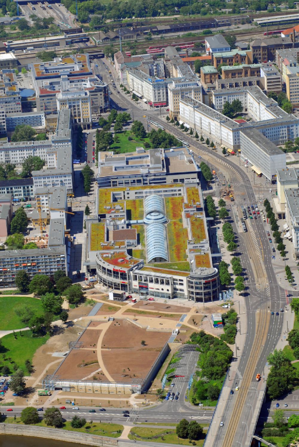 Luftbild Magdeburg - Einkaufs- Zentrum Allee-Center Magdeburg im Ortsteil Zentrum in Magdeburg im Bundesland Sachsen-Anhalt, Deutschland