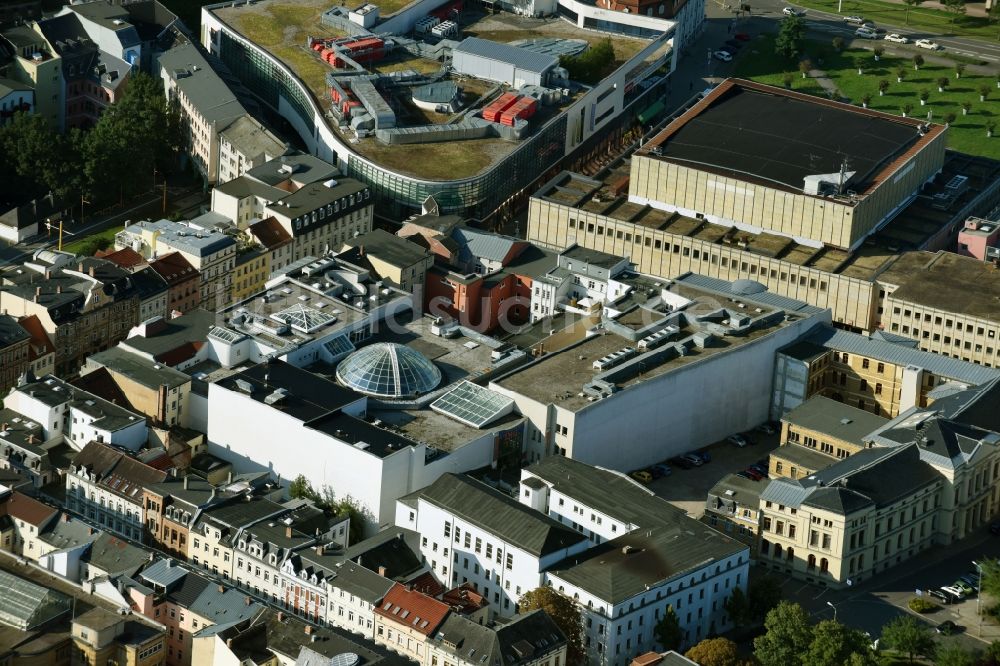 Gera von oben - Einkaufs- Zentrum Amthor Passage in Gera im Bundesland Thüringen, Deutschland