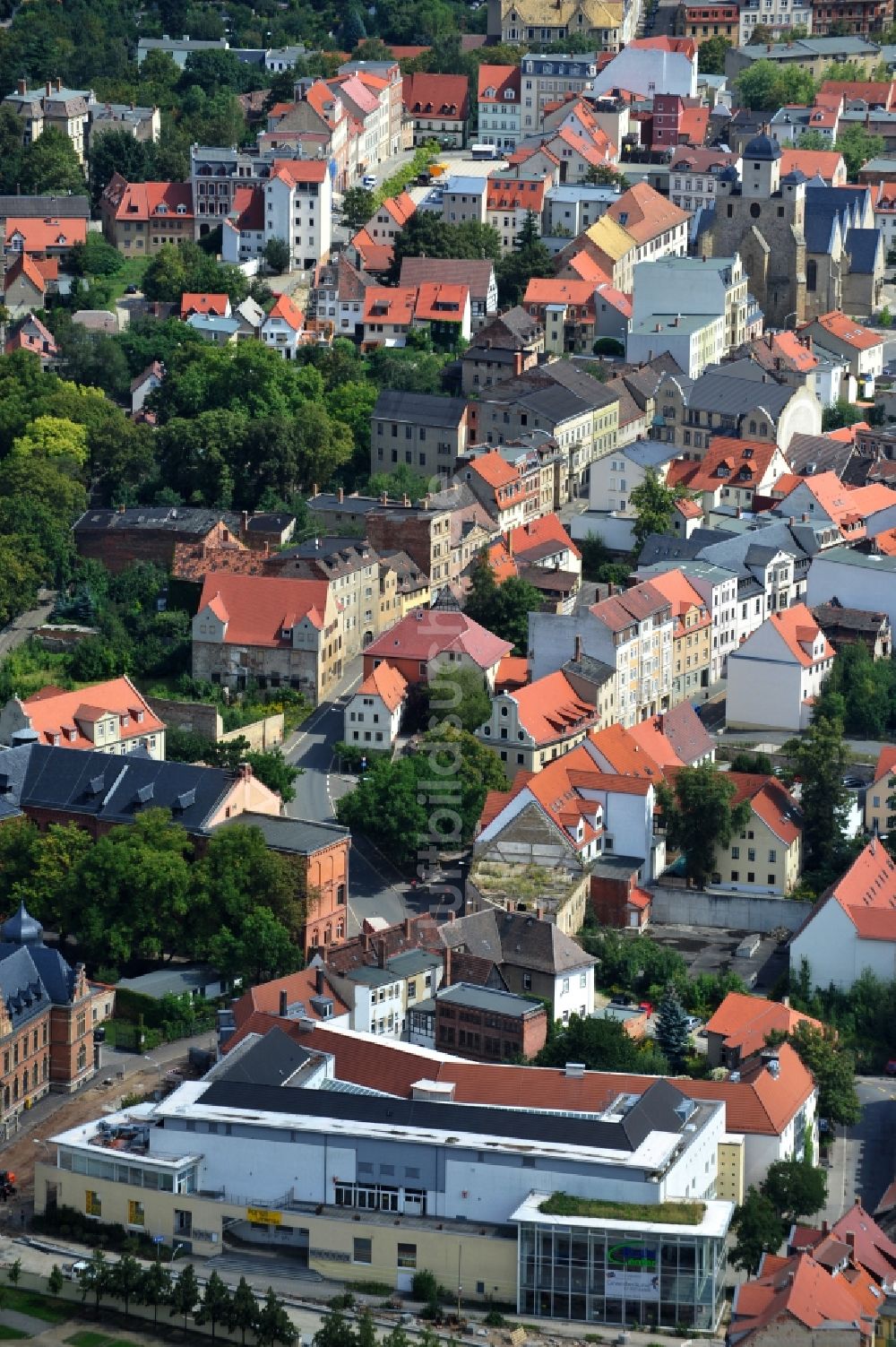 Zeitz aus der Vogelperspektive: Einkaufs- Zentrum Brühl-Center in Zeitz im Bundesland Sachsen-Anhalt, Deutschland