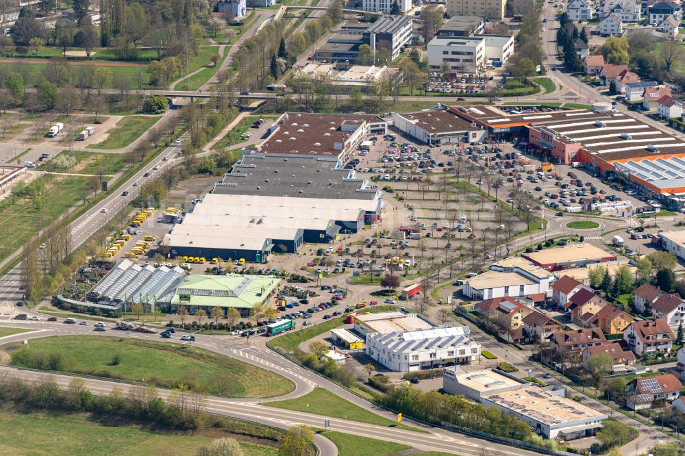 Luftbild Lahr/Schwarzwald - Einkaufs- Zentrum Einkaufsmärkte am Götzmann in Lahr/Schwarzwald im Bundesland Baden-Württemberg, Deutschland