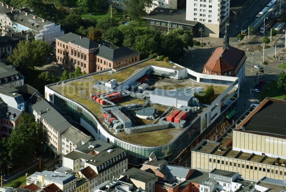 Luftaufnahme Gera - Einkaufs- Zentrum Elster Forum am Museumsplatz in Gera im Bundesland Thüringen, Deutschland