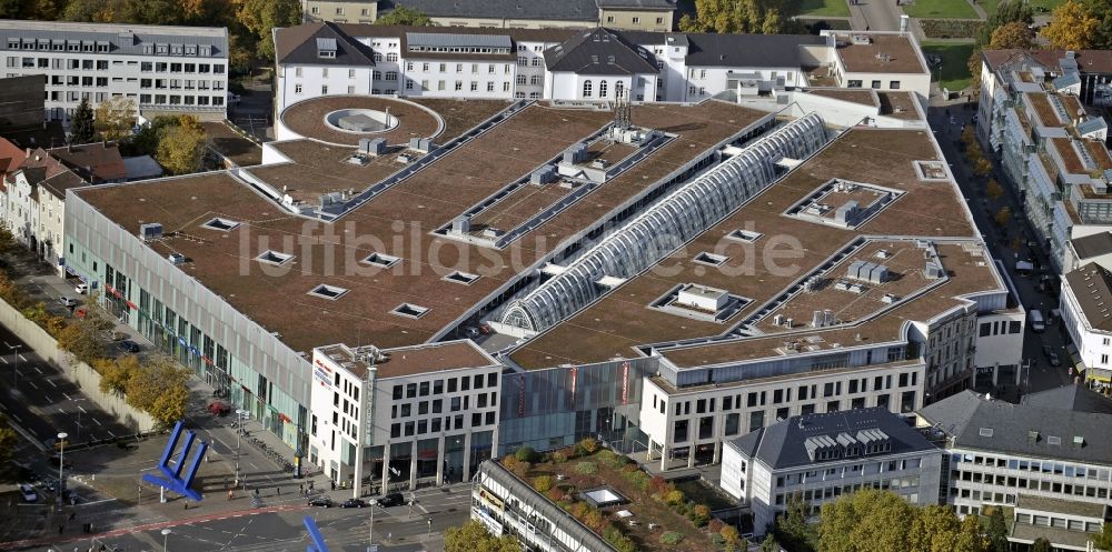 Luftaufnahme Karlsruhe - Einkaufs- Zentrum Ettlinger Tor Karlsruhe in Karlsruhe im Bundesland Baden-Württemberg, Deutschland