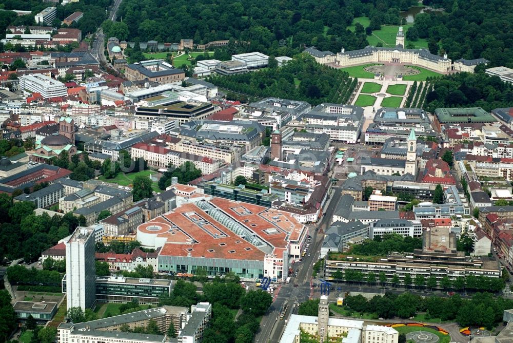 Luftbild Karlsruhe - Einkaufs- Zentrum Ettlinger Tor Karlsruhe in Karlsruhe im Bundesland Baden-Württemberg, Deutschland