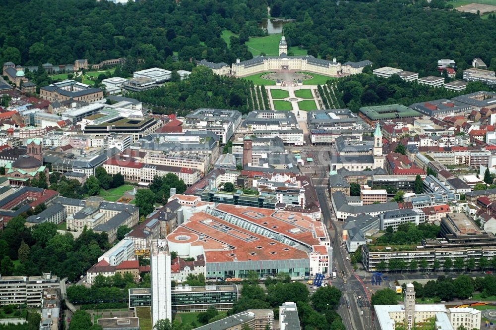 Luftbild Karlsruhe - Einkaufs- Zentrum Ettlinger Tor Karlsruhe in Karlsruhe im Bundesland Baden-Württemberg, Deutschland