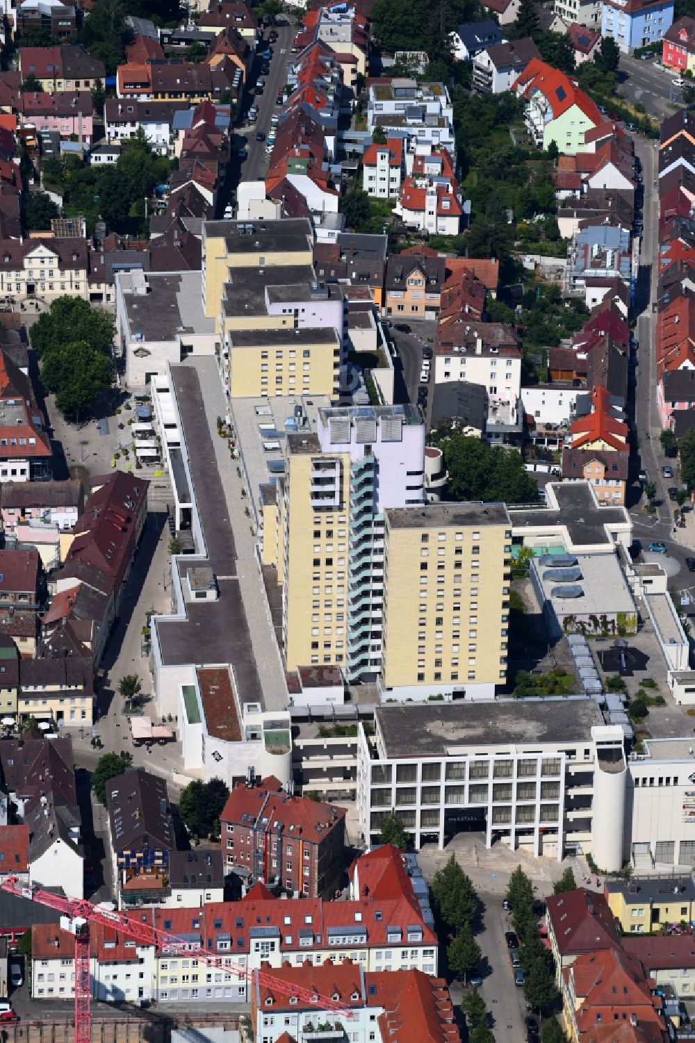 Ludwigsburg aus der Vogelperspektive: Einkaufs- Zentrum Marstall in Ludwigsburg im Bundesland Baden-Württemberg, Deutschland