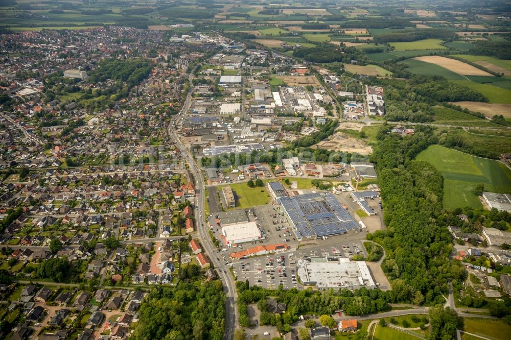 Luftaufnahme Hamm - Einkaufs- Zentrum an der Römerstraße in Hamm im Bundesland Nordrhein-Westfalen, Deutschland