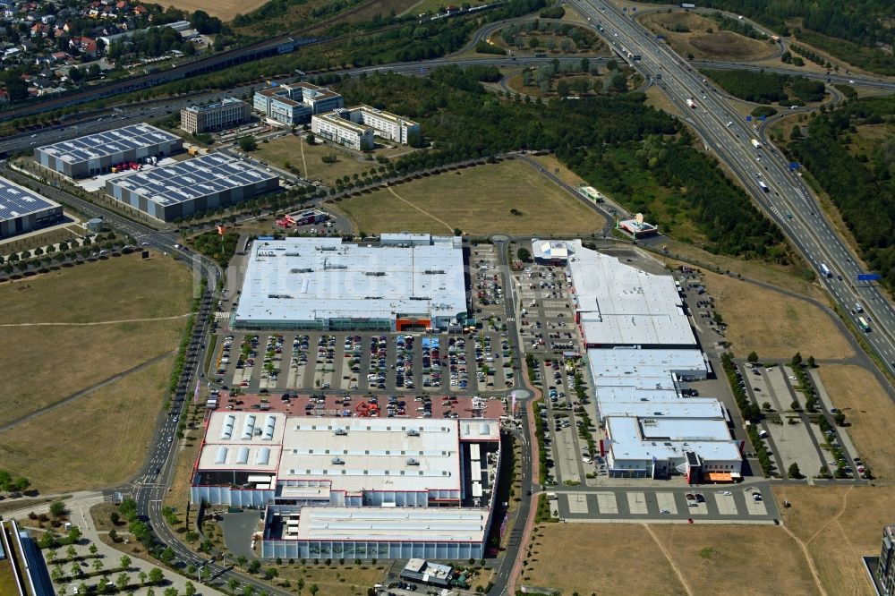 Luftbild Leipzig - Einkaufs- Zentrum des Sachsenpark an der Handelsstraße im Ortsteil Seehausen in Leipzig im Bundesland Sachsen, Deutschland