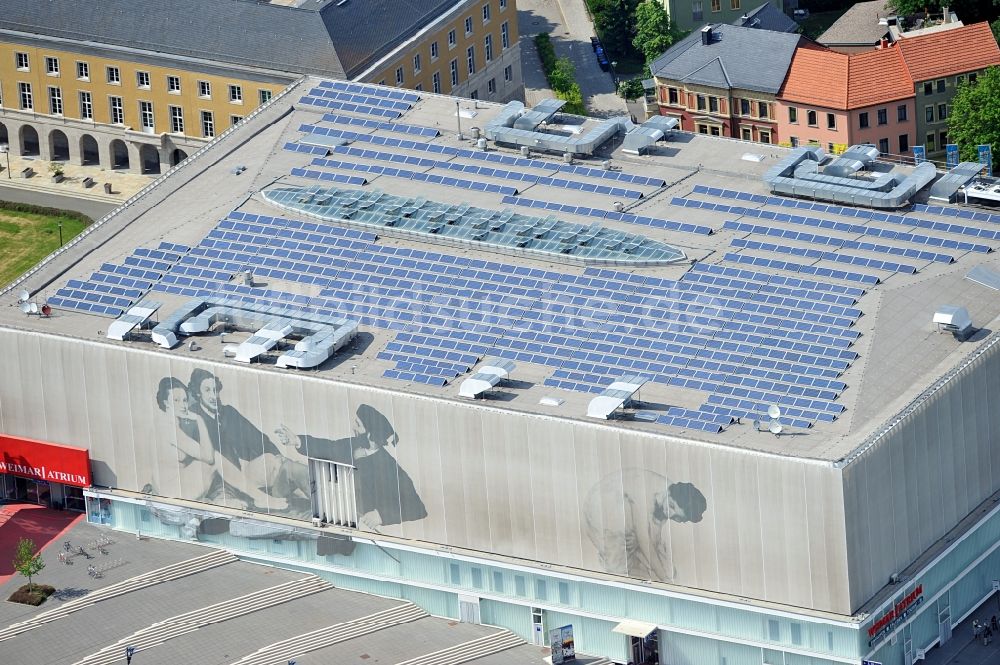 Luftaufnahme Weimar - Einkaufs- Zentrum Weimar Atrium an der Friedensstraße in Weimar im Bundesland Thüringen, Deutschland