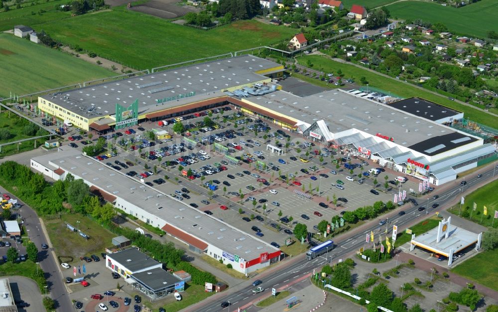 Luftbild Burg - Einkaufscenter in Burg im Bundesland Sachsen-Anhalt