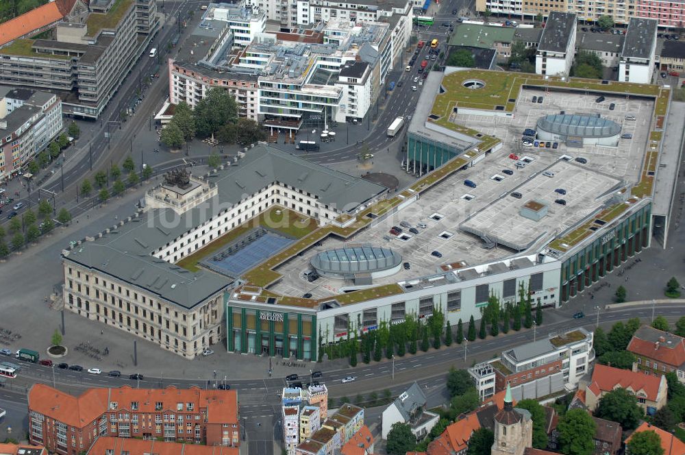 Braunschweig von oben - Einkaufscenter Schloss Arkaden Braunschweig