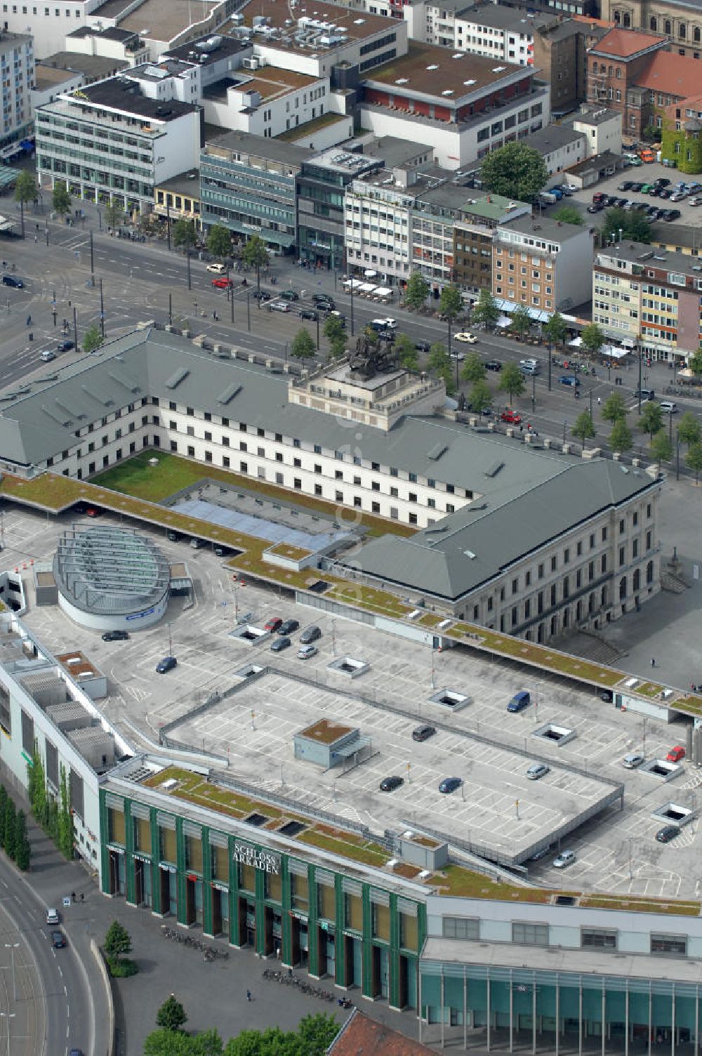 Luftaufnahme Braunschweig - Einkaufscenter Schloss Arkaden Braunschweig