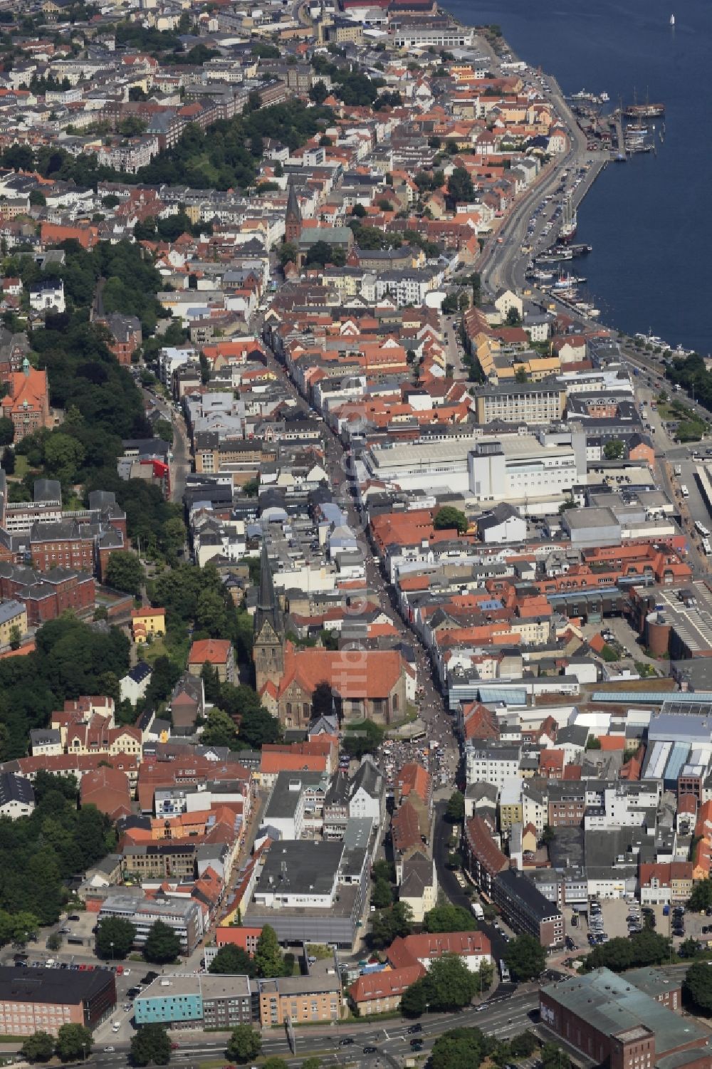 Luftbild Flensburg - Einkaufsstraßen in Flensburg im Bundesland Schleswig-Holstein