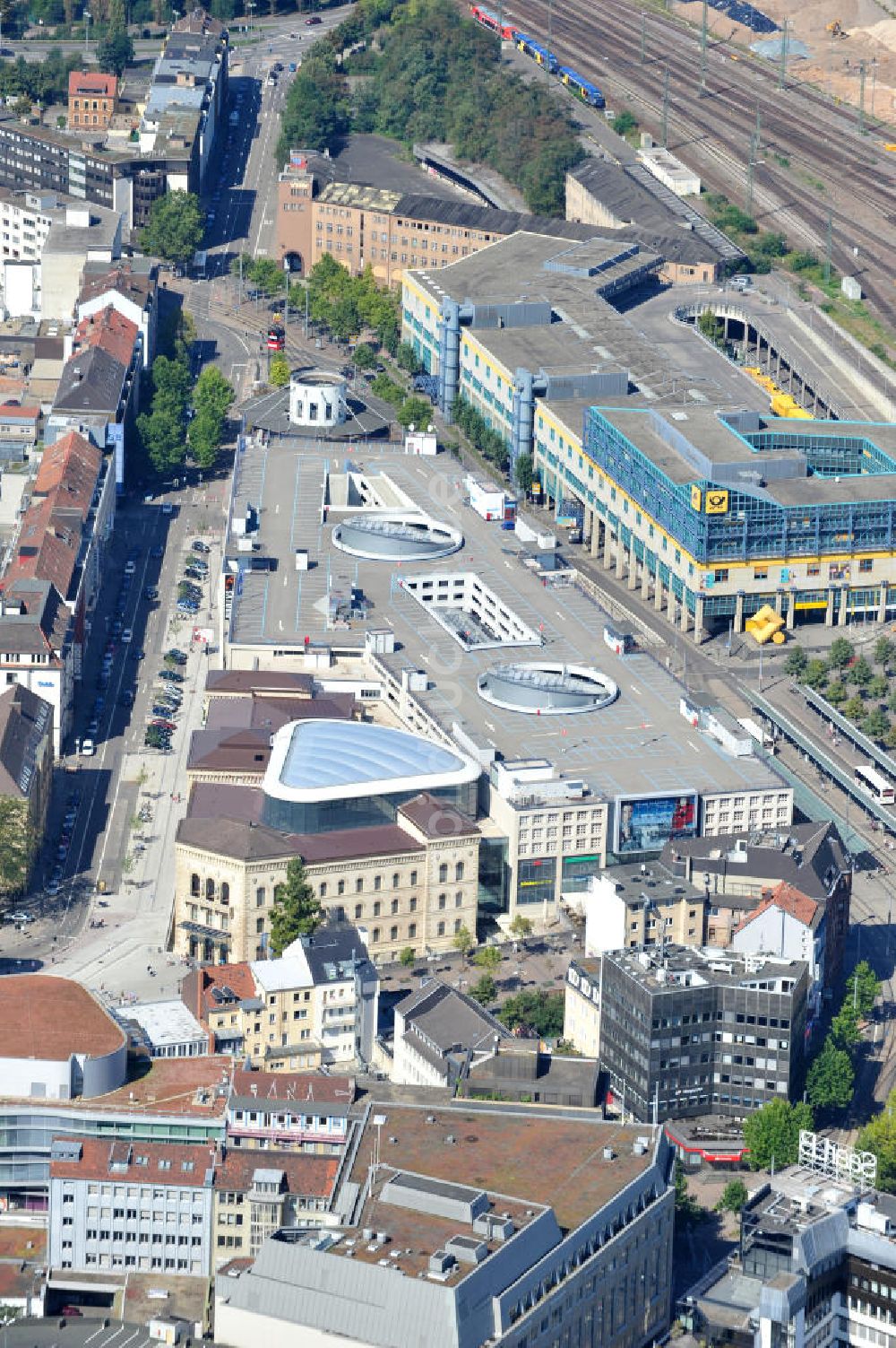 Saarbrücken von oben - Einkaufszentrum Europa-Galerie Saarbrücken