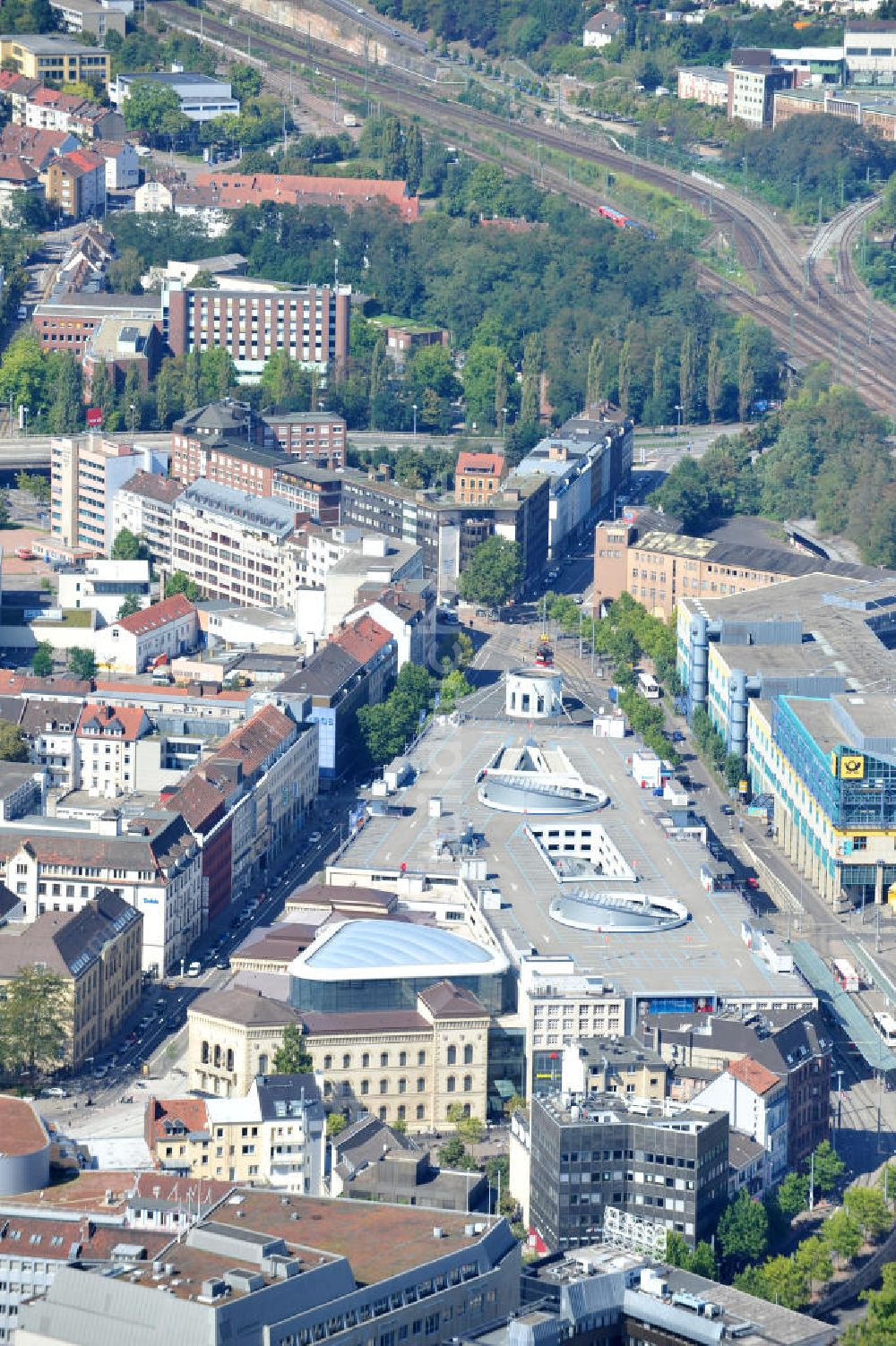 Saarbrücken von oben - Einkaufszentrum Europa-Galerie Saarbrücken