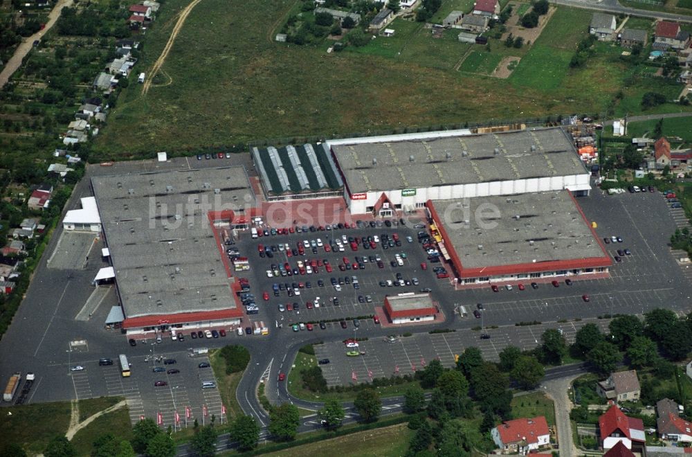 Luftaufnahme Seelow - Einkaufszentrum Seelow an der Bundesstraße B1 in Seelow im Bundesland Brandenburg