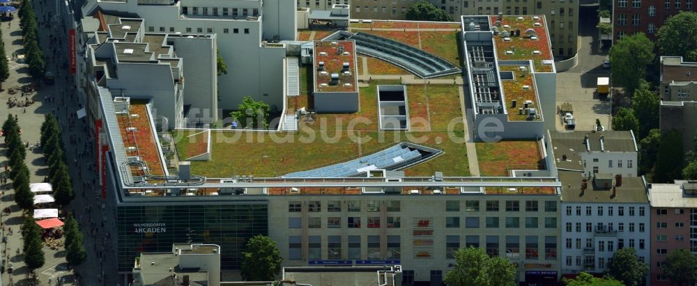 Berlin Wilmersdorf aus der Vogelperspektive: Einkaufszentrum Wilmersdorf Arcaden an der Wilmersdorfer Straße in Berlin