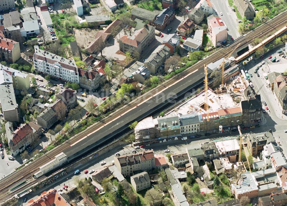 Potsdam von oben - Einkaufszentrumbau am Bahnhof Potsdam-Babelsberg