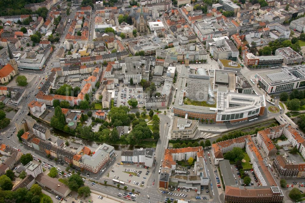 Hagen von oben - Einkaufszentrums Volme-Galerie von Hagen im Bundesland Nordrhein-Westfalen NRW