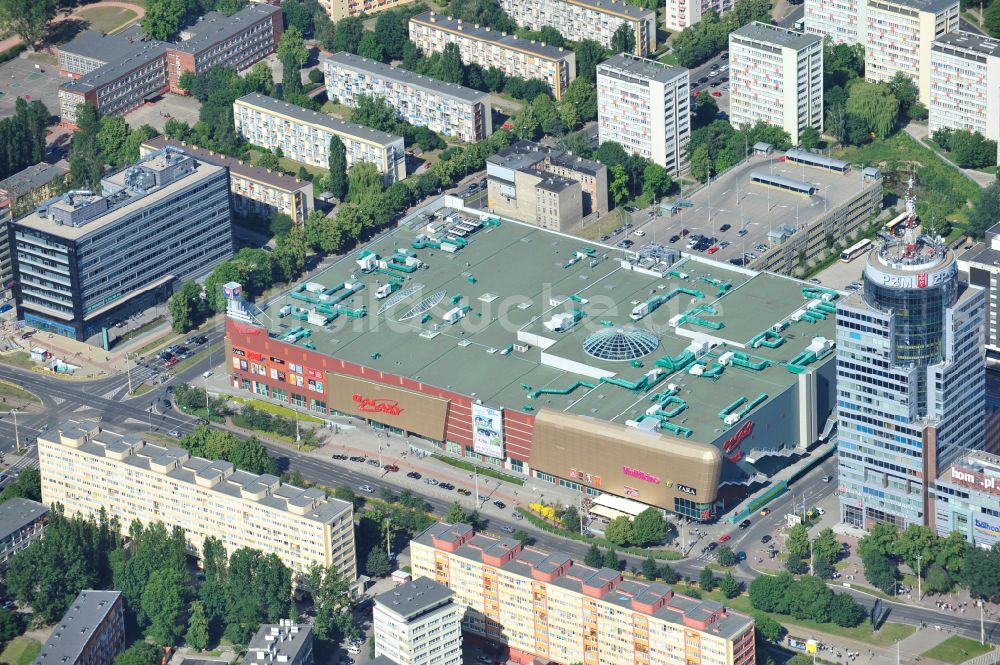 Luftaufnahme Szczecin - Stettin - Einkaufzentrum Galaxy Centrum in Szczecin - Stettin in Woiwodschaft Westpommern, Polen