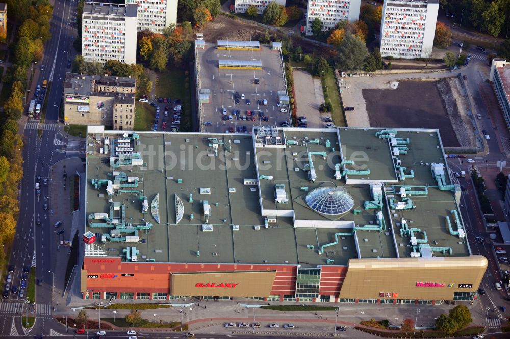 Luftaufnahme Szczecin - Stettin - Einkaufzentrum Galaxy Centrum in Szczecin - Stettin in Woiwodschaft Westpommern, Polen