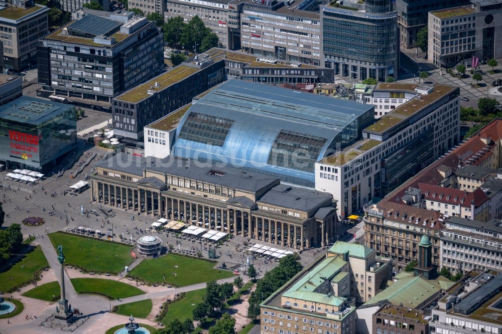 Stuttgart von oben - Einkaufzentrum Königsbau Passagen in Stuttgart im Bundesland Baden-Württemberg, Deutschland