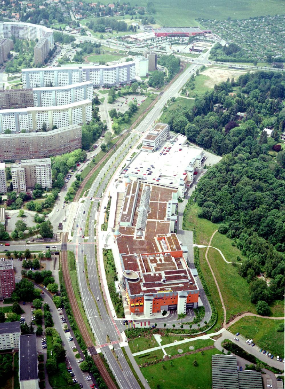 Luftaufnahme Chemnitz - Einkaufzentrum Vita- Center in Chemnitz im Bundesland Sachsen, Deutschland