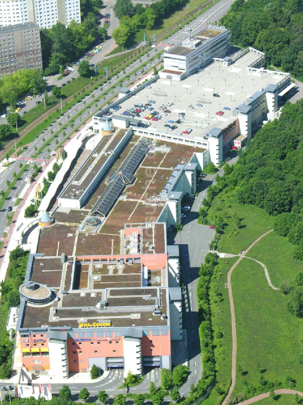 Chemnitz aus der Vogelperspektive: Einkaufzentrum Vita- Center in Chemnitz im Bundesland Sachsen, Deutschland