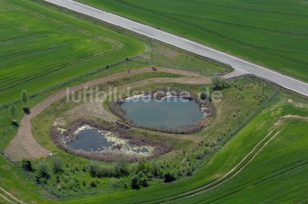 Luftbild GRAMZOW - Einmündung der Ortsumfahrung der Bundesstrasse B 166 westlich von Gramzow am Autobahnkreuz A20 / A11 (E28)