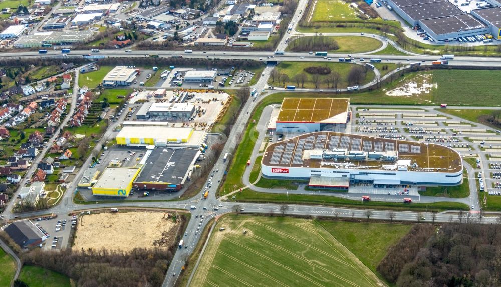 Luftbild Hamm - Einrichtungshaus Höffner und Großhandelszentrum Rullko SB Großmarkt in Hamm im Bundesland Nordrhein-Westfalen, Deutschland