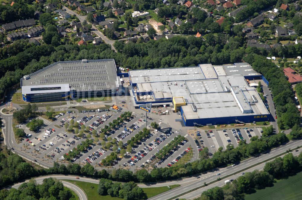 HAMBURG aus der Vogelperspektive: Einrichtungshaus der IKEA Deutschland GmbH & Co. KG - Niederlassung Hamburg Schnelsen