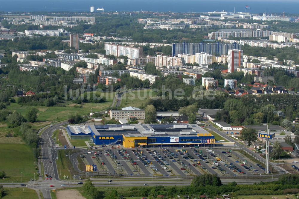 Rostock aus der Vogelperspektive: Einrichtungshaus der IKEA Deutschland GmbH & Co. KG - Niederlassung Rostock