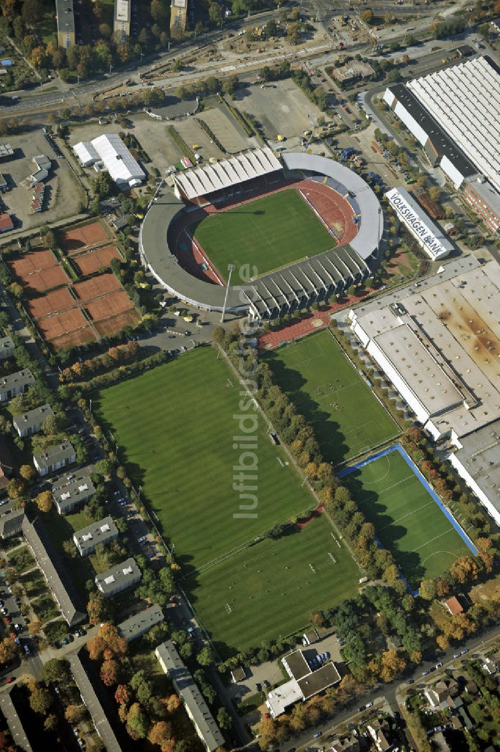 Braunschweig von oben - Eintracht-Stadion Braunschweig