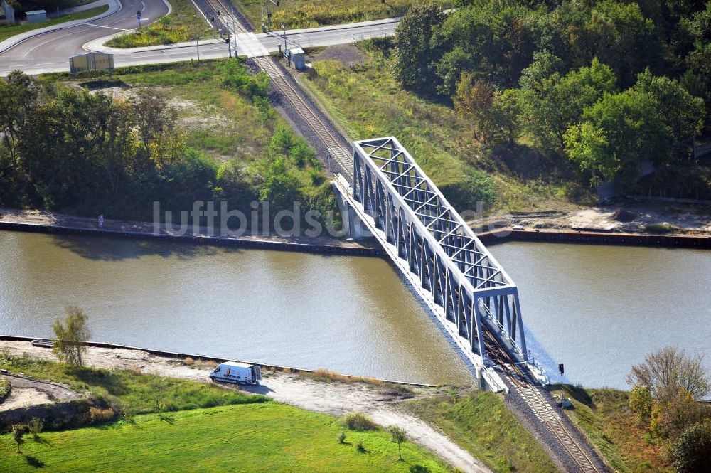 Luftaufnahme Genthin - Eisenbahnbrücke Genthin-Jerichow