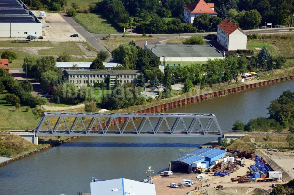 Luftaufnahme Genthin - Eisenbahnbrücke Genthin-Jerichow im Bundesland Sachsen-Anhalt