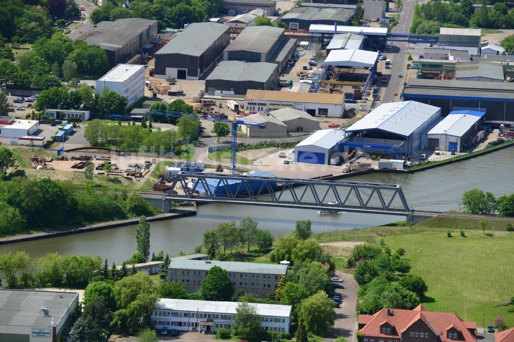 Luftaufnahme Genthin - Eisenbahnbrücke Genthin-Jerichow im Bundesland Sachsen-Anhalt