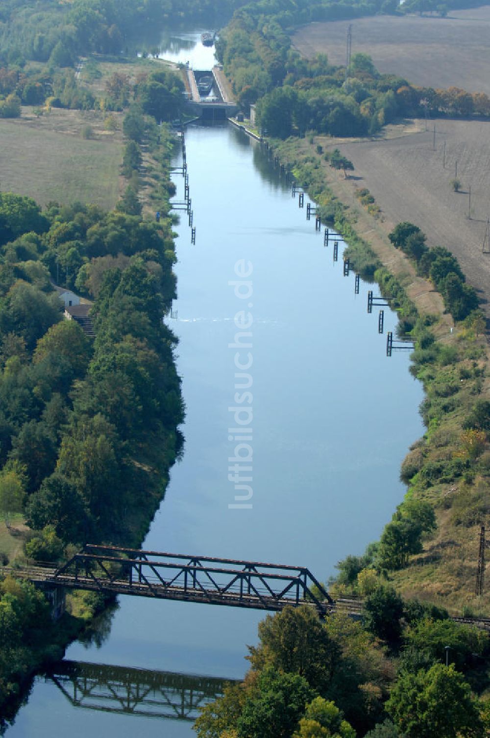 Luftaufnahme GÜSEN - Eisenbahnbrücke Güsen-Jerichow