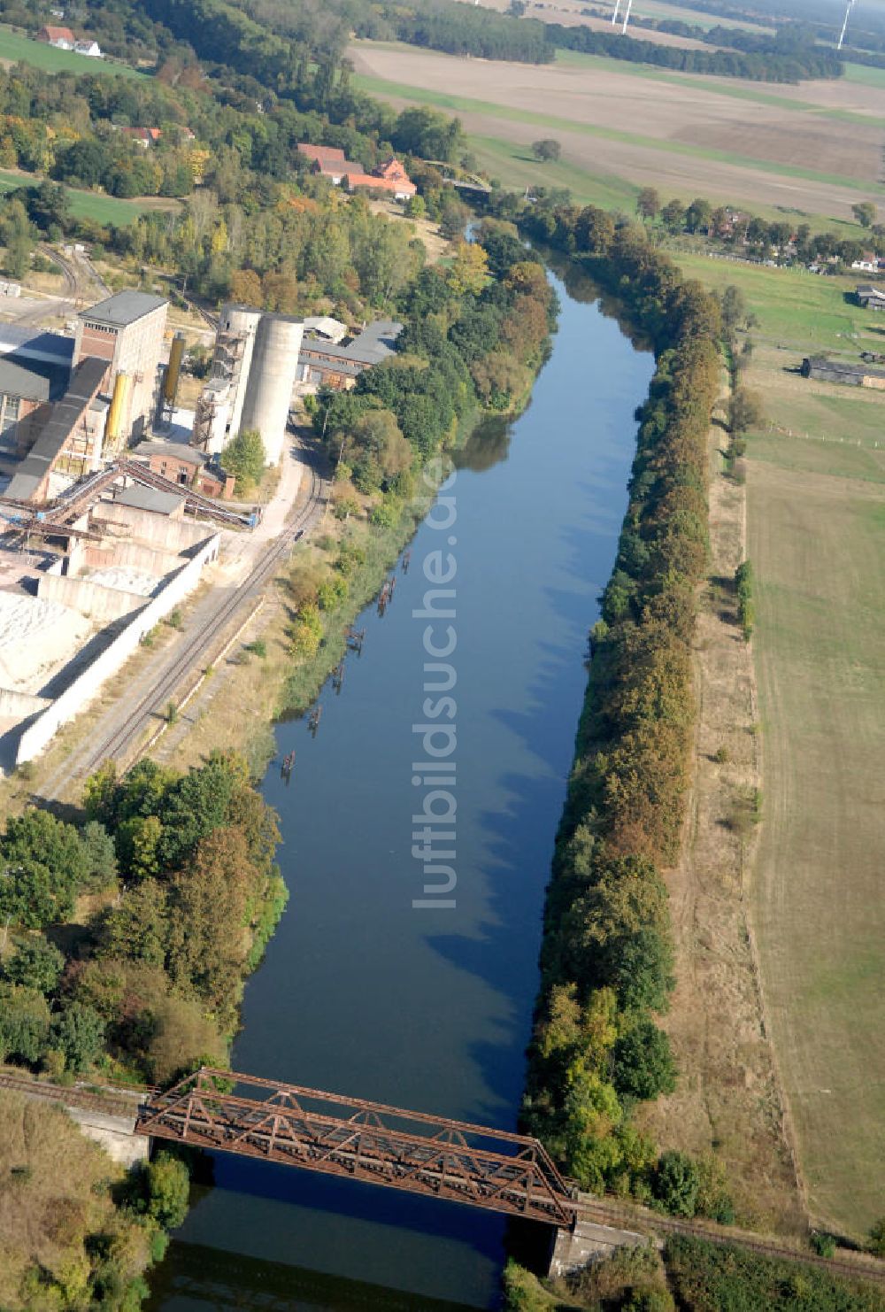 Luftaufnahme GÜSEN - Eisenbahnbrücke Güsen-Jerichow