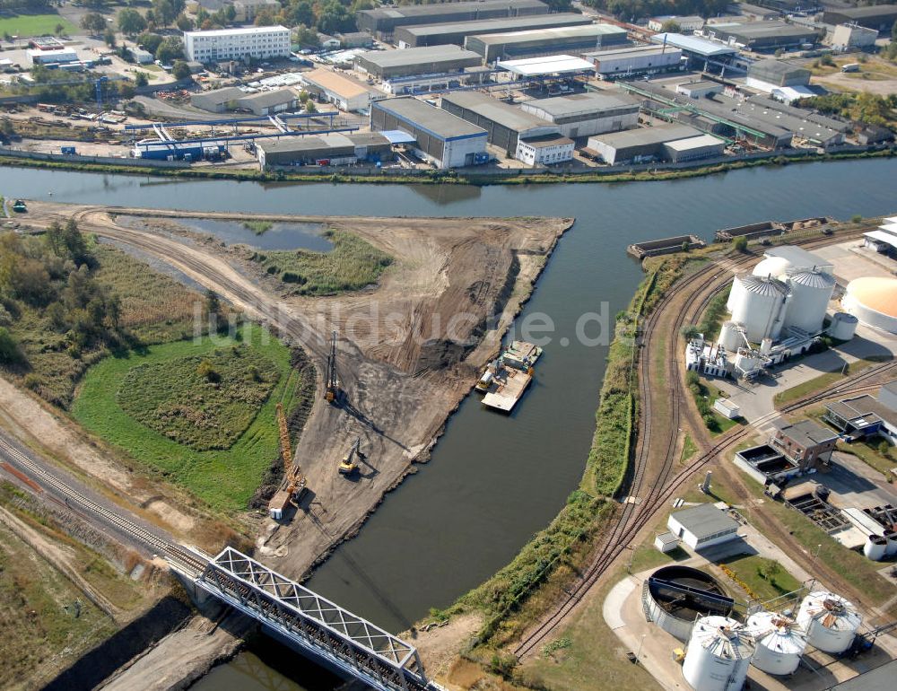 Luftaufnahme GENTHIN - Eisenbahnbrücke Roßdorfer Altkanal in Genthin