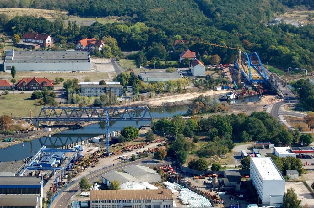 Luftbild Genthin - Eisenbahnbrücken Roßdorfer Altkanal und Genthin-Jerichow