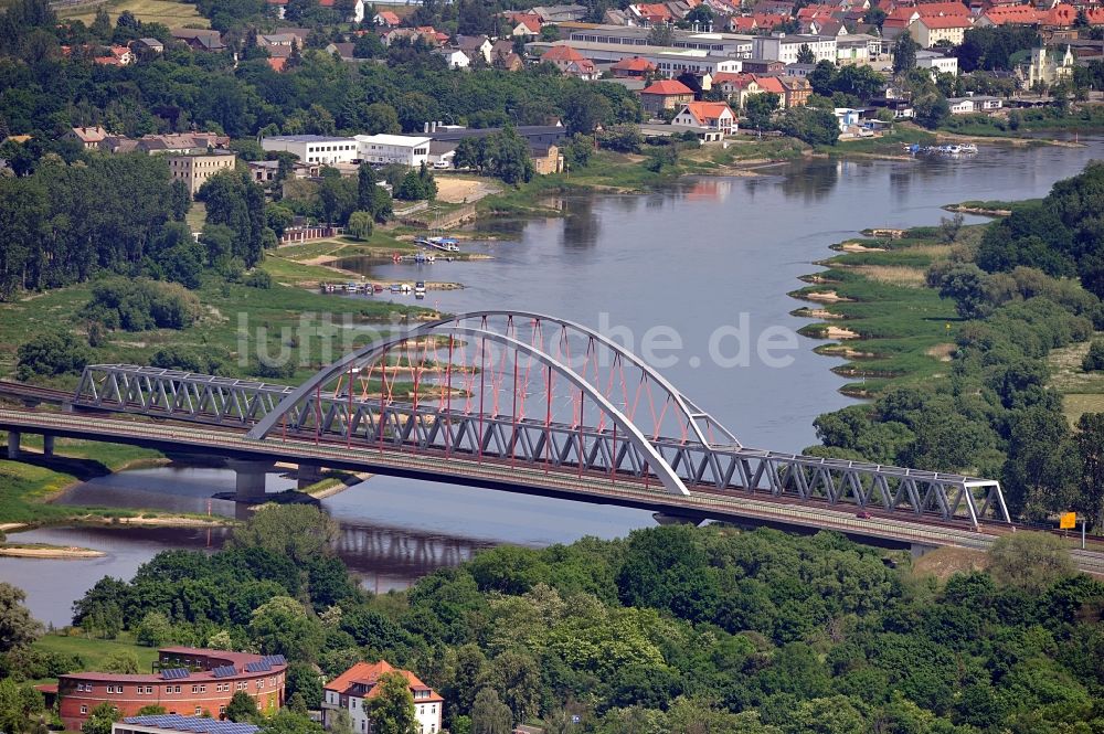 Lutherstadt Wittenberg von oben - Elbbrücke in Wittenberg in Sachsen-Anhalt