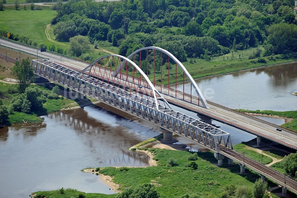 Luftbild Lutherstadt Wittenberg - Elbbrücke in Wittenberg in Sachsen-Anhalt