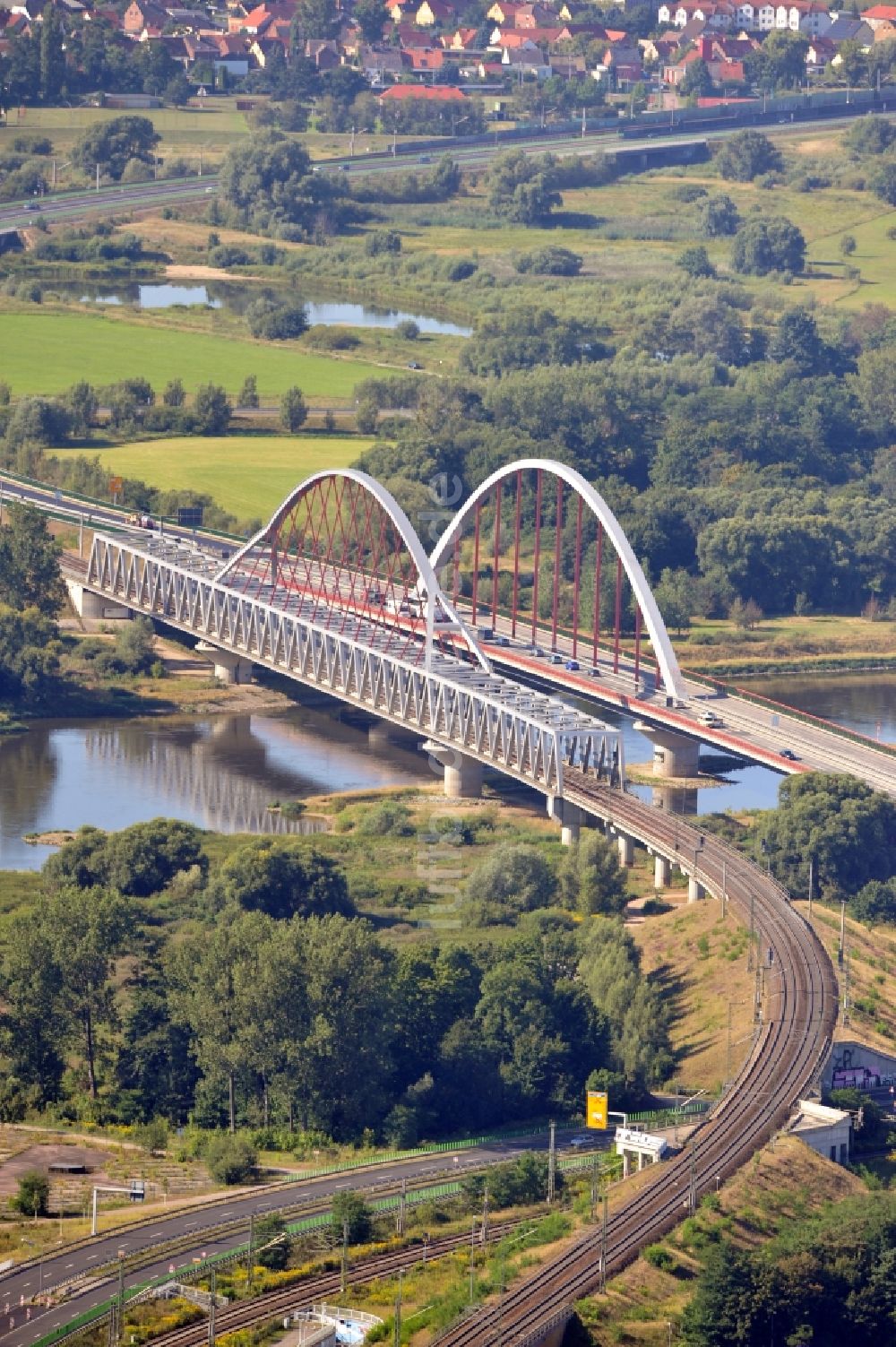 Luftaufnahme Wittenberg - Elbbrücke in Wittenberg in Sachsen-Anhalt