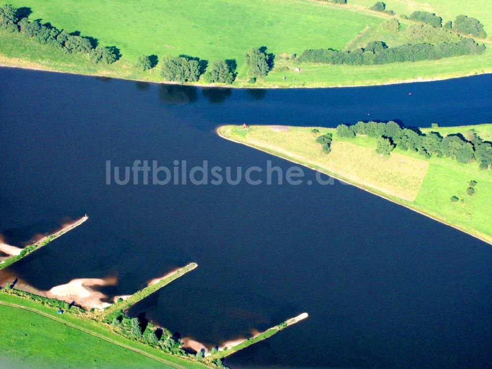 Luftbild Havelberg - Elbe und Havel bei Havelberg