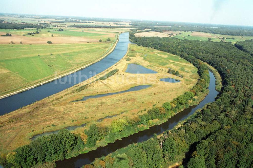 Parchau von oben - Elbe-Havel-Kanal bei Parchau