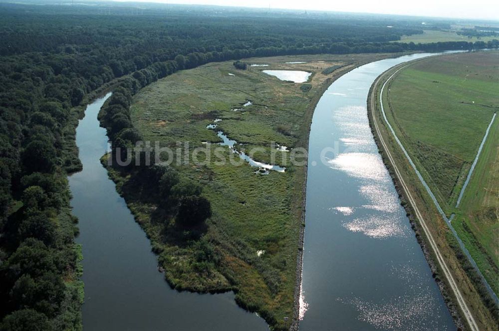 Parchau von oben - Elbe-Havel-Kanal bei Parchau