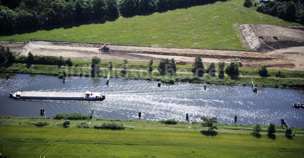 Luftaufnahme Zerben - Elbe-Havel-Kanal / Canal bei Zerben