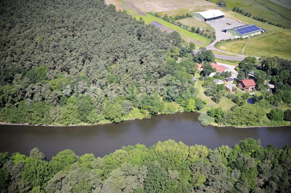 Luftaufnahme Zerben - Elbe-Havel-Kanal / Canal bei Zerben