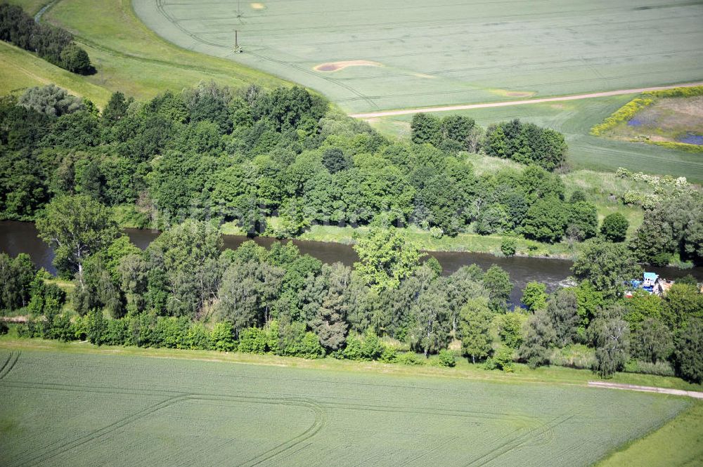 Luftbild Zerben - Elbe-Havel-Kanal / Canal bei Zerben